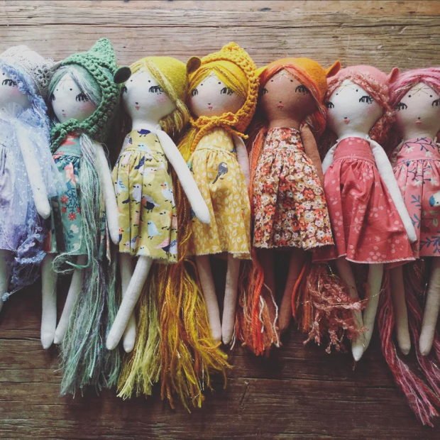 forest creature dolls rainbow